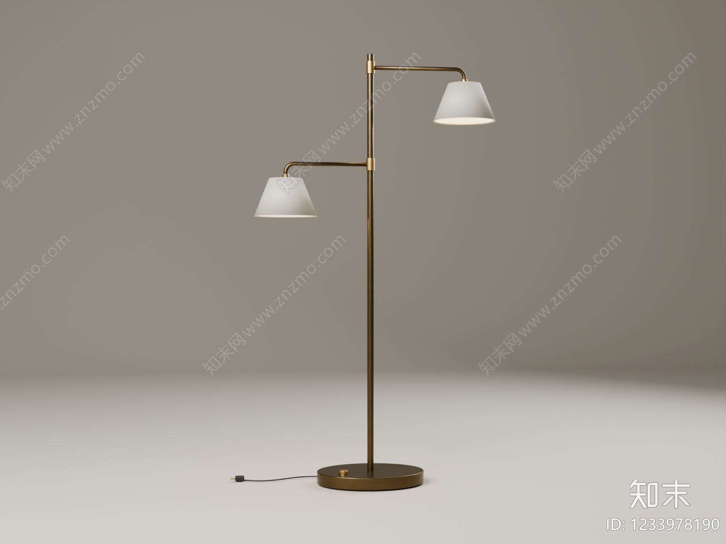 轻奢落地灯3D模型下载【ID:1233978190】