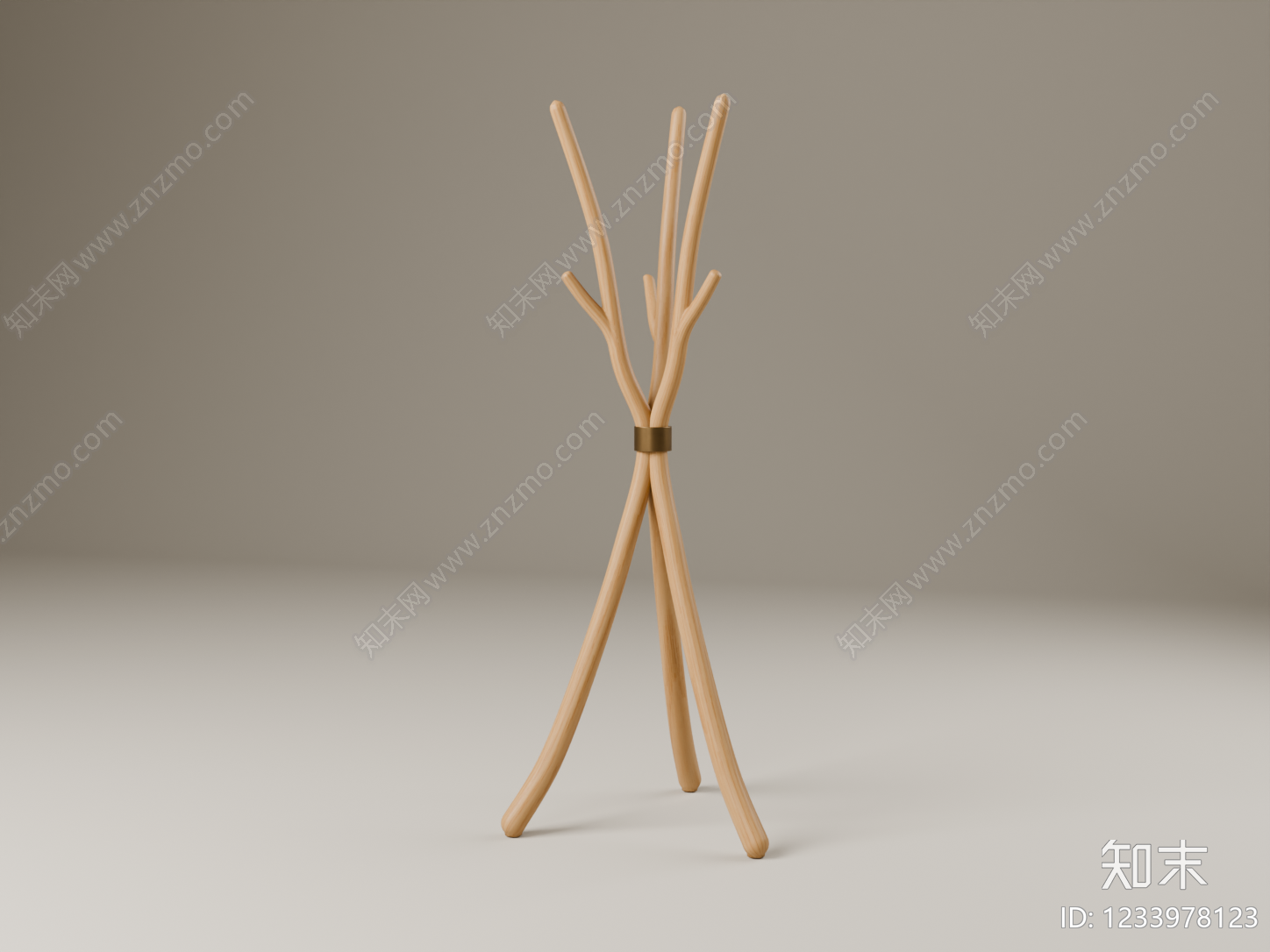 原木风衣架3D模型下载【ID:1233978123】
