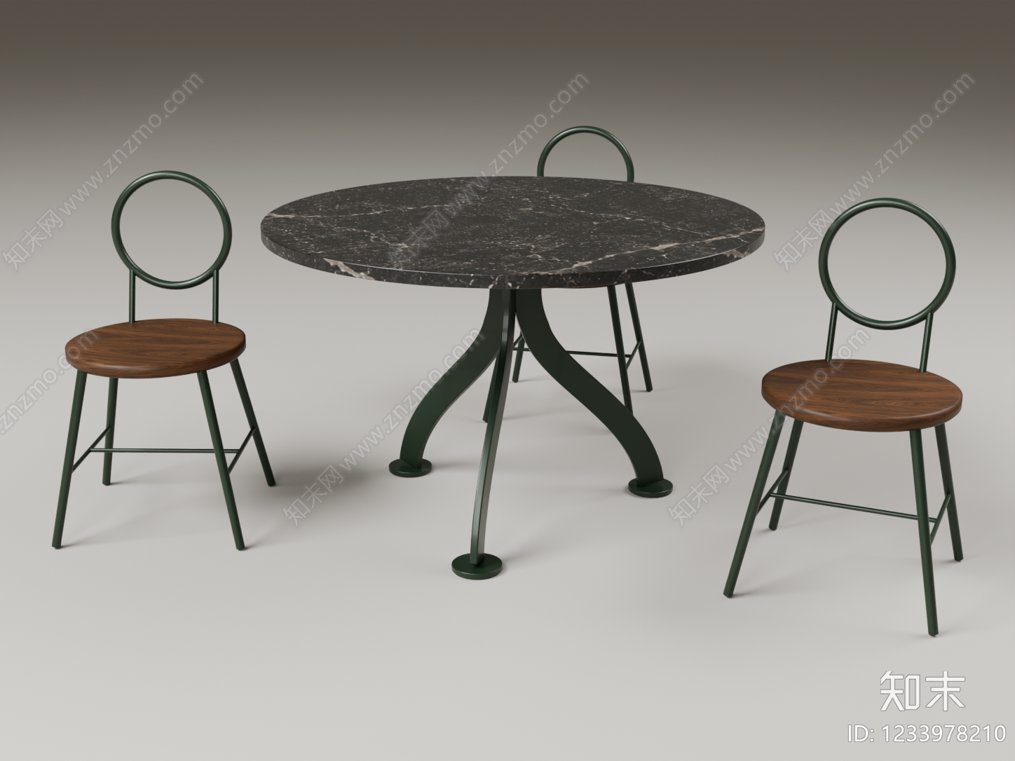 现代餐桌椅3D模型下载【ID:1233978210】