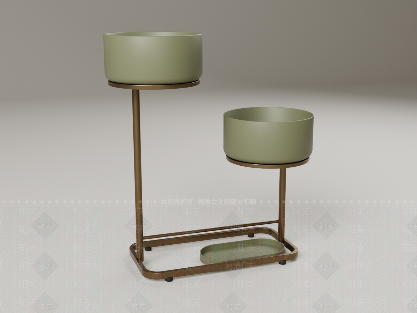轻奢花架3D模型下载【ID:1233978357】