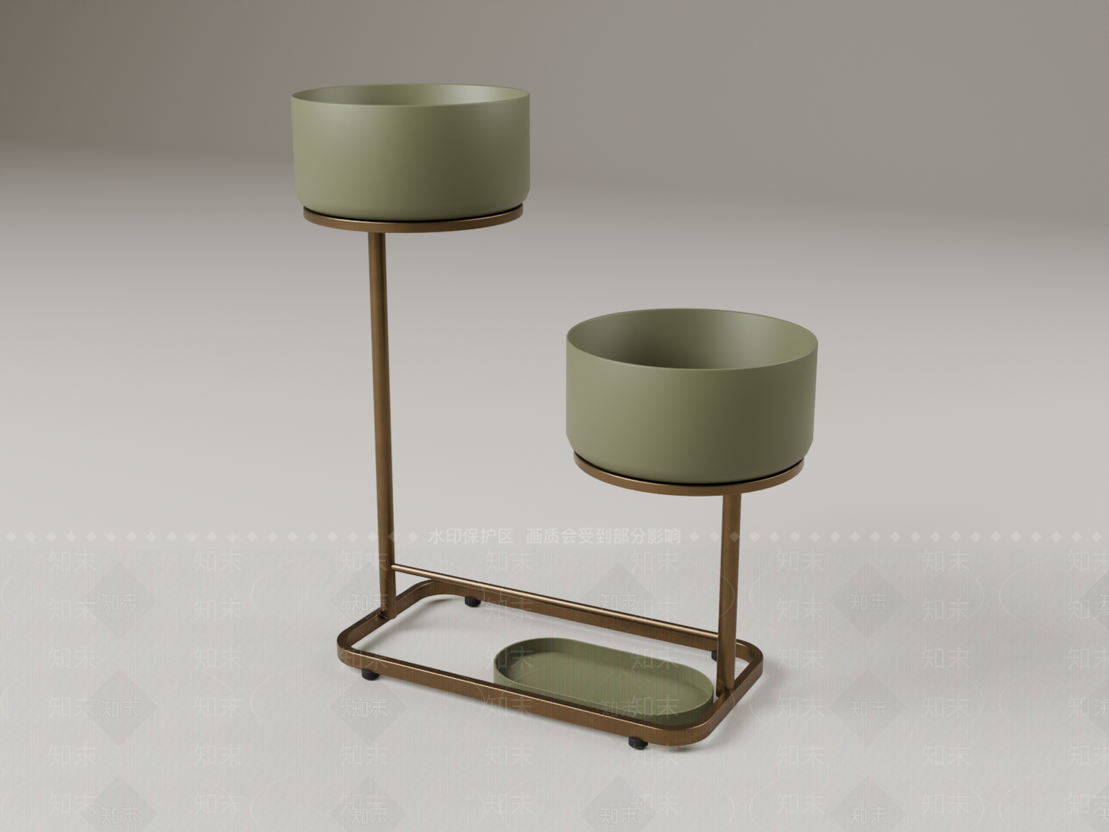 轻奢花架3D模型下载【ID:1233978357】