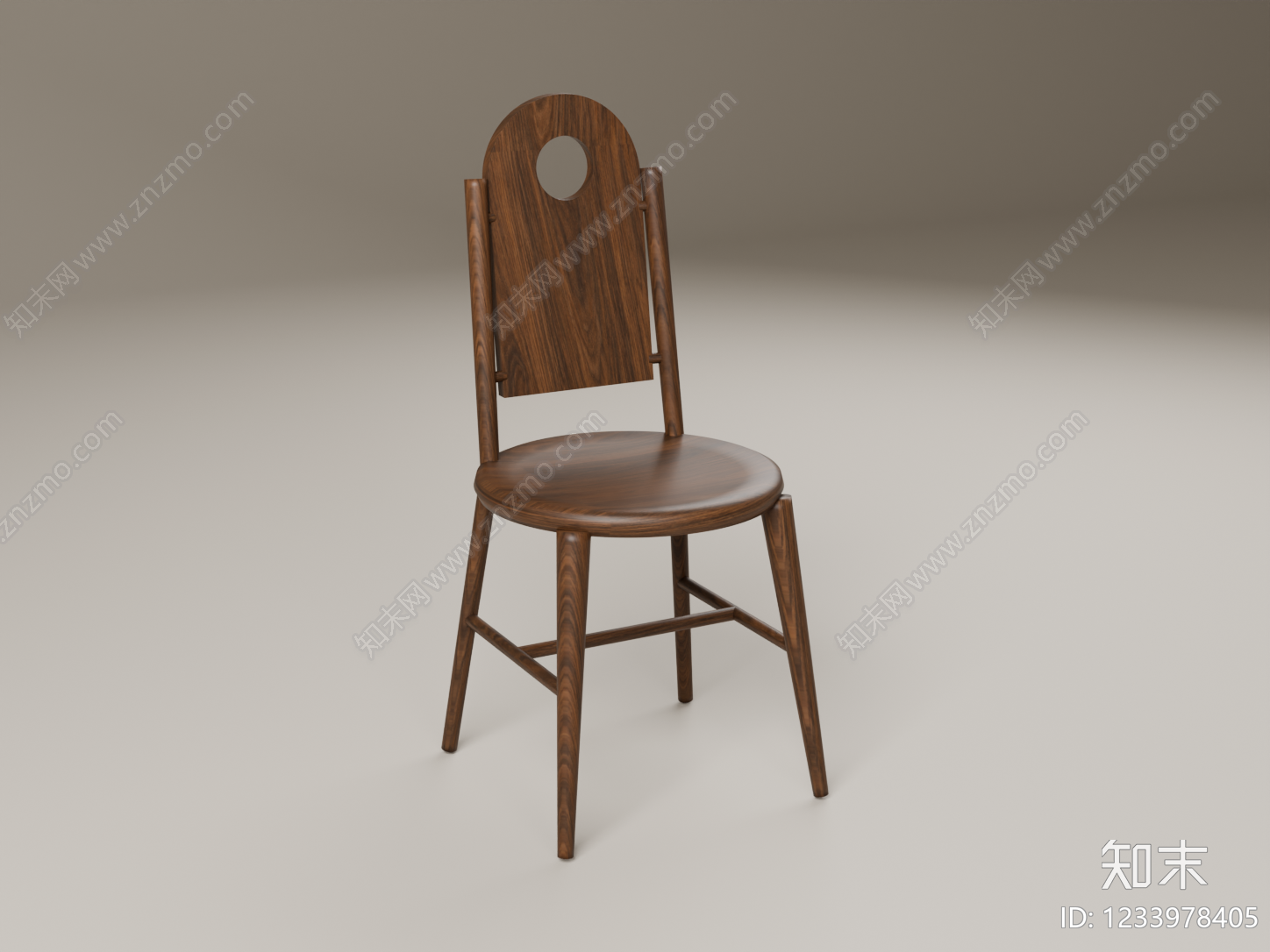 中古风餐椅3D模型下载【ID:1233978405】
