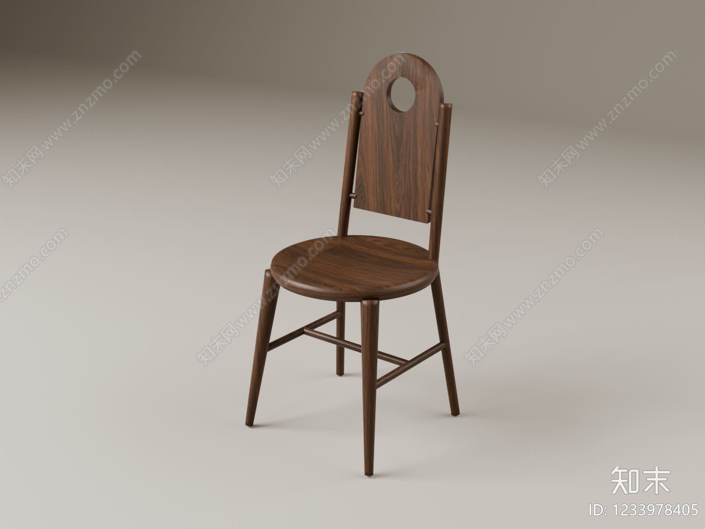 中古风餐椅3D模型下载【ID:1233978405】