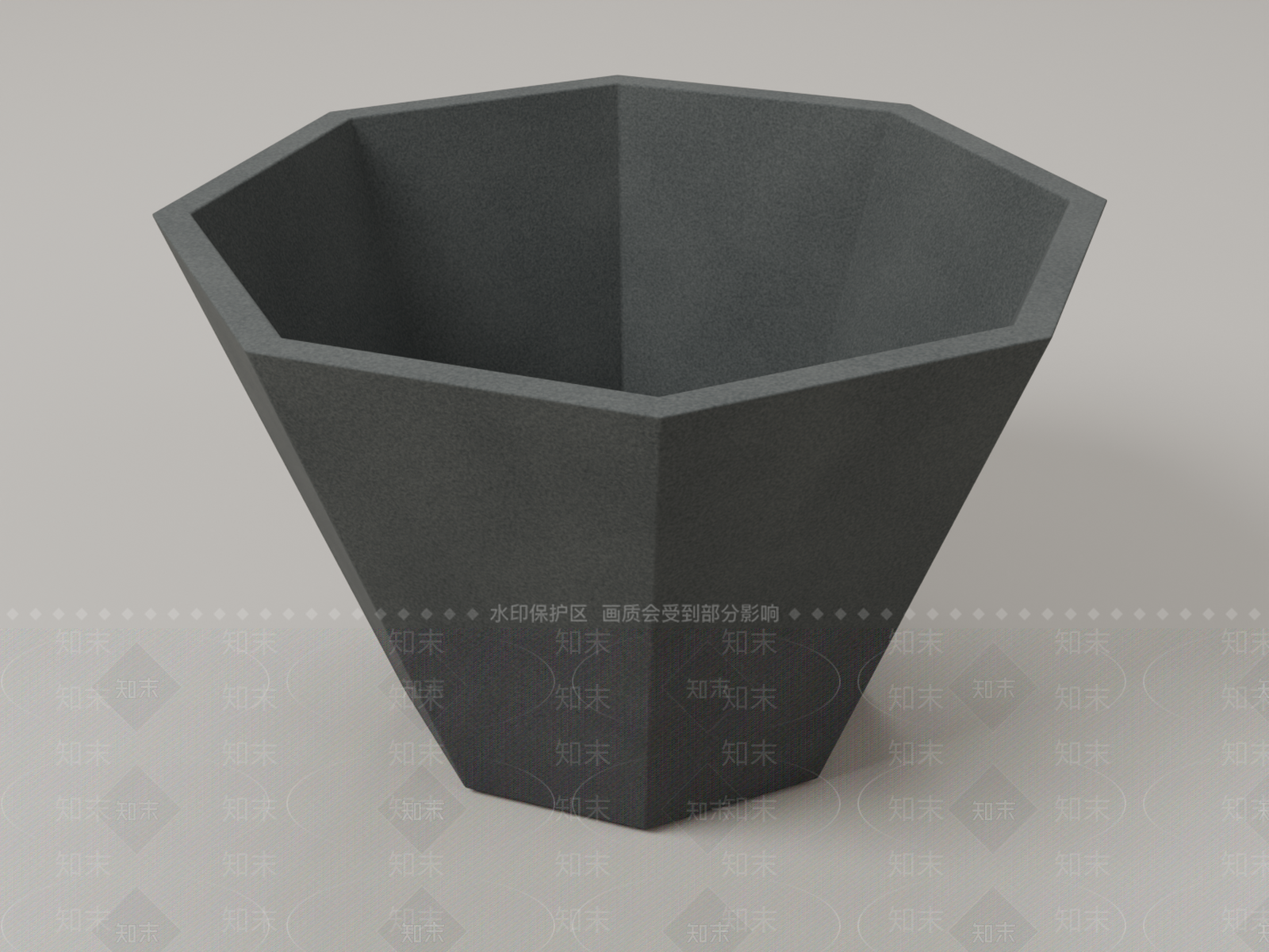 极简花盆3D模型渲染效果图