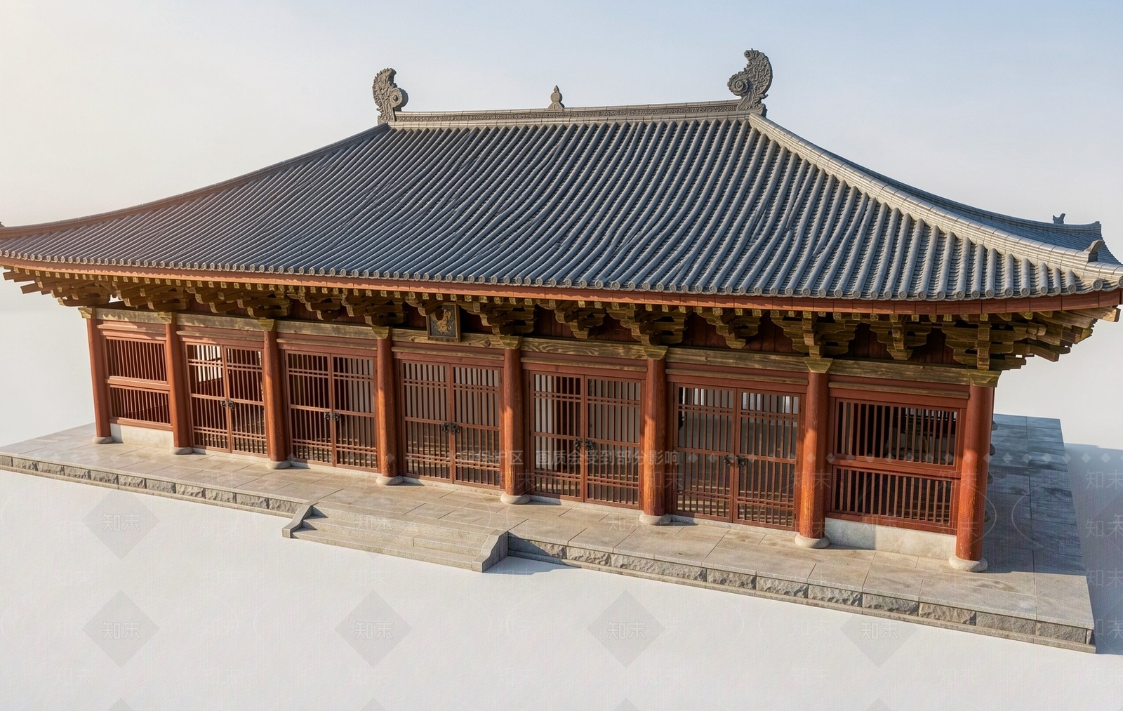 中式古建古建筑SU模型下载【ID:1233982190】