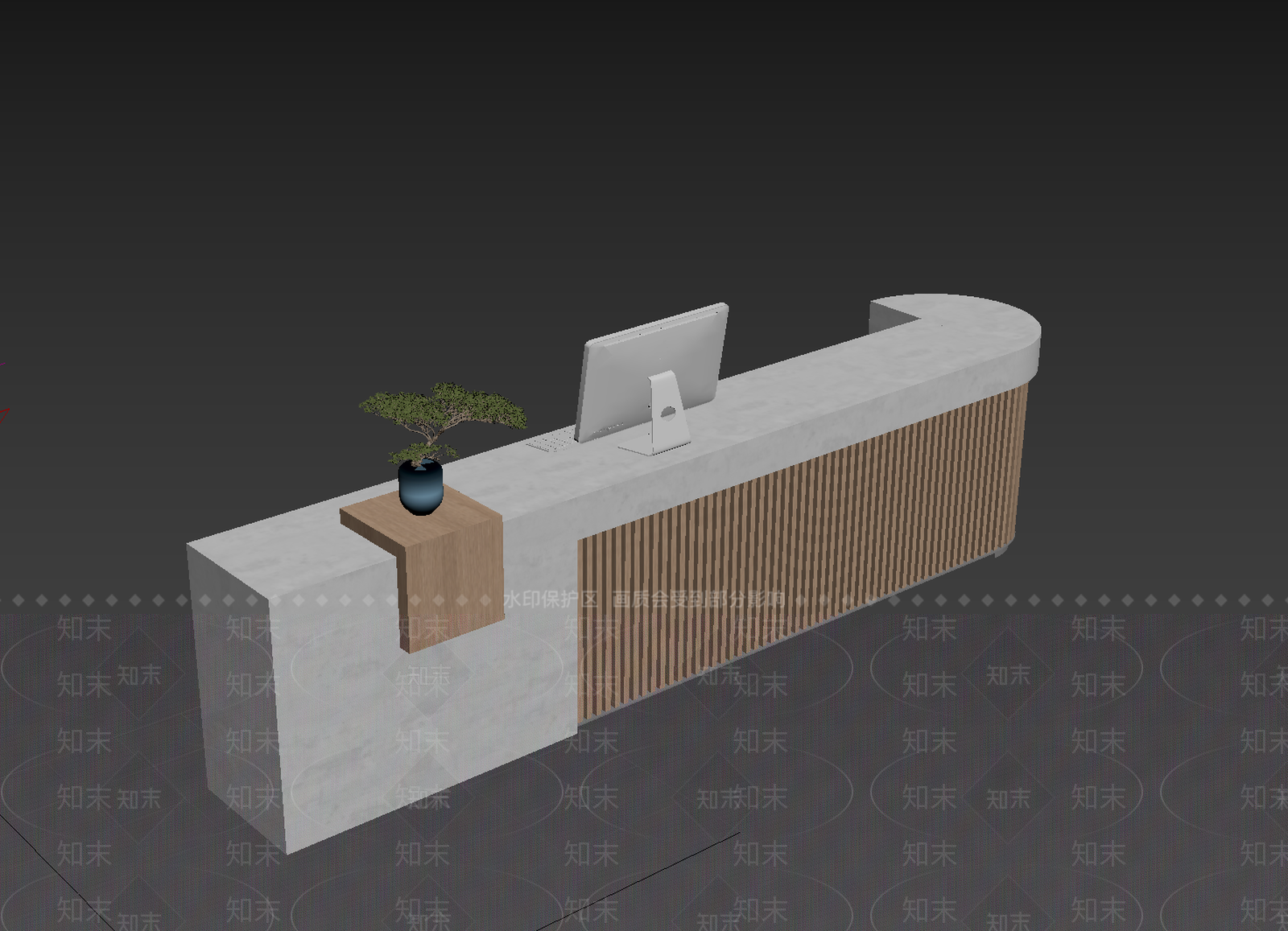 新中式前台3D模型下载【ID:1233983259】