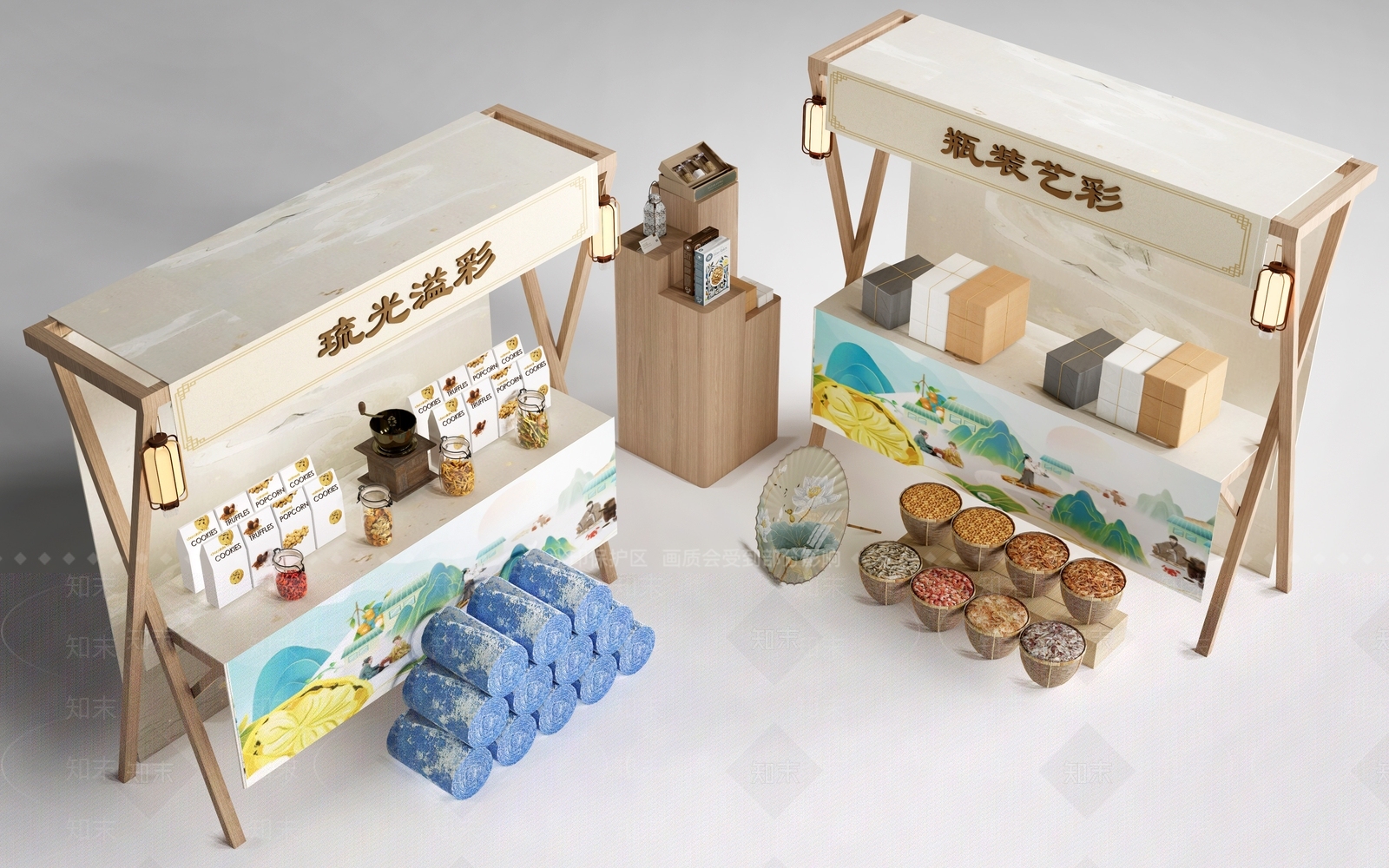 新中式文创展台3D模型下载【ID:1233984319】