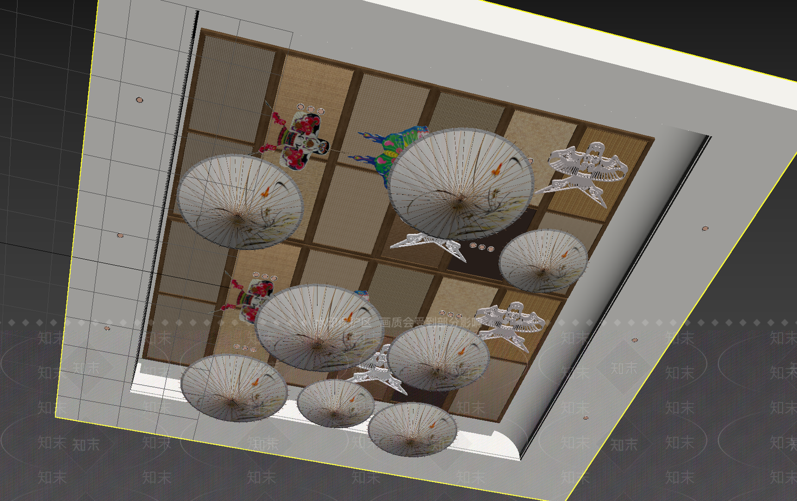 新中式中庭美陈3D模型下载【ID:1233984663】