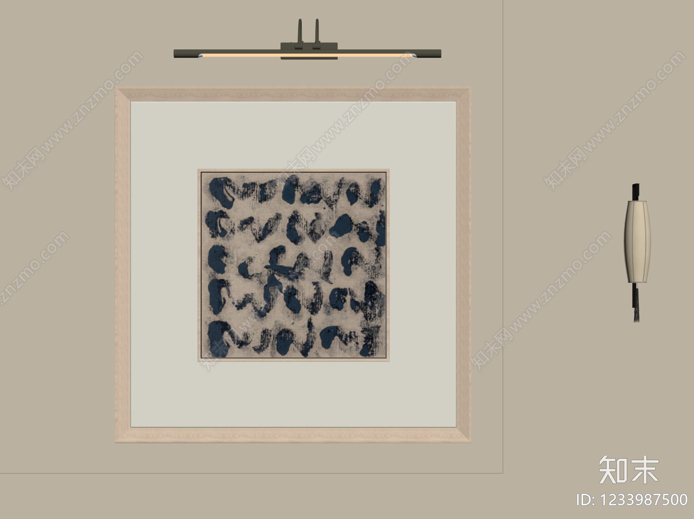 原木风儿童挂画SU模型下载【ID:1233987500】