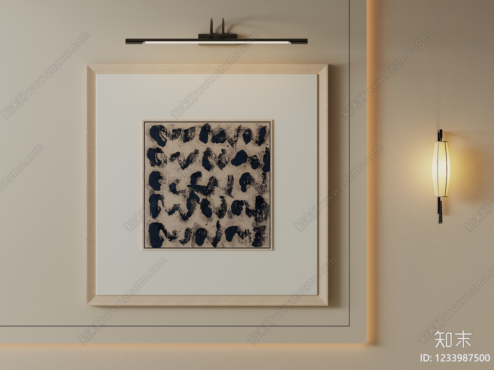 原木风儿童挂画SU模型下载【ID:1233987500】