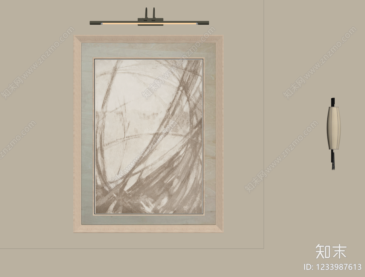 奶油风挂画3D模型下载【ID:1233987613】