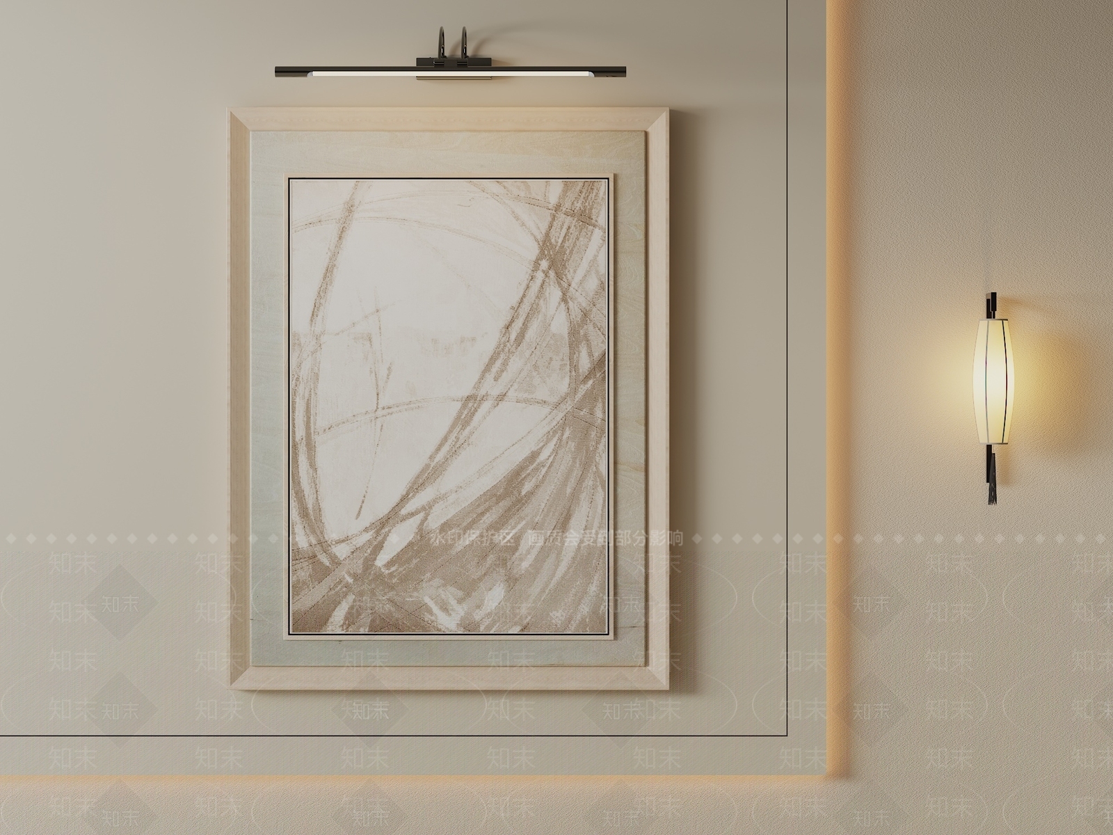 奶油风挂画3D模型下载【ID:1233987613】