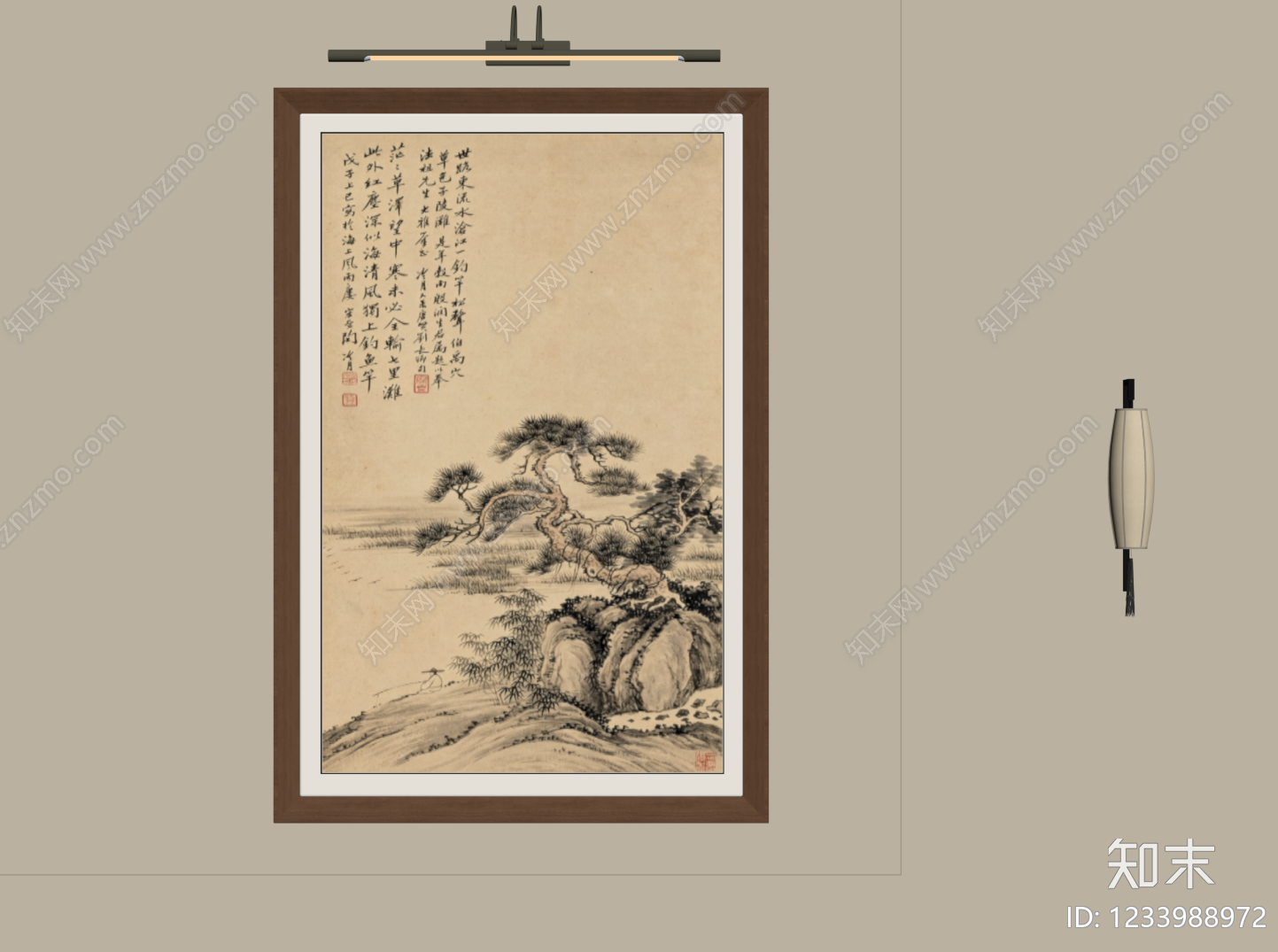 新中式山水画3D模型下载【ID:1233988972】