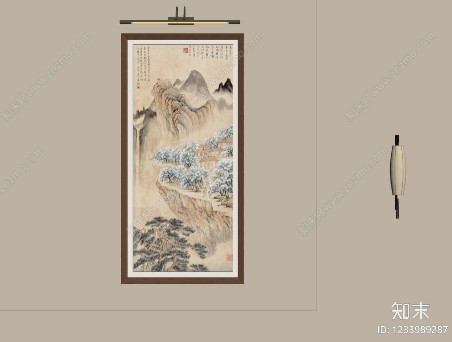 新中式挂画3D模型下载【ID:1233989287】