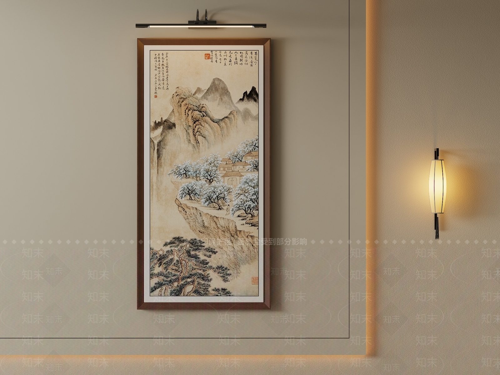 新中式挂画3D模型下载【ID:1233989287】