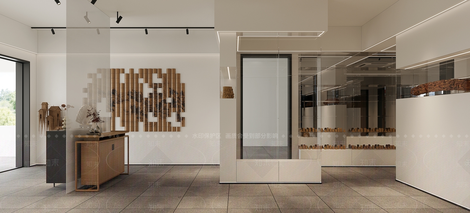 新中式木作展厅3D模型下载【ID:1233989850】