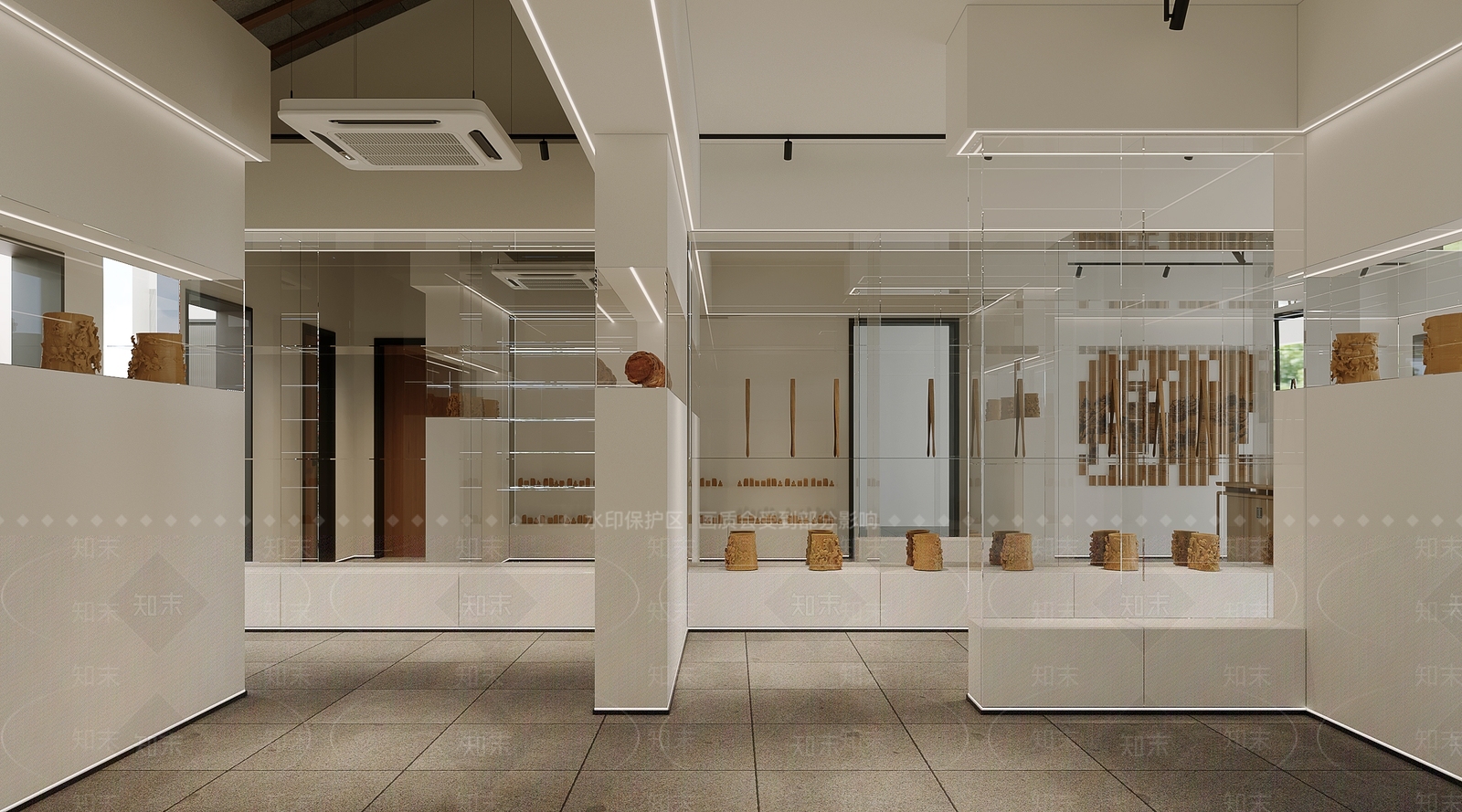 新中式木作展厅3D模型下载【ID:1233989850】