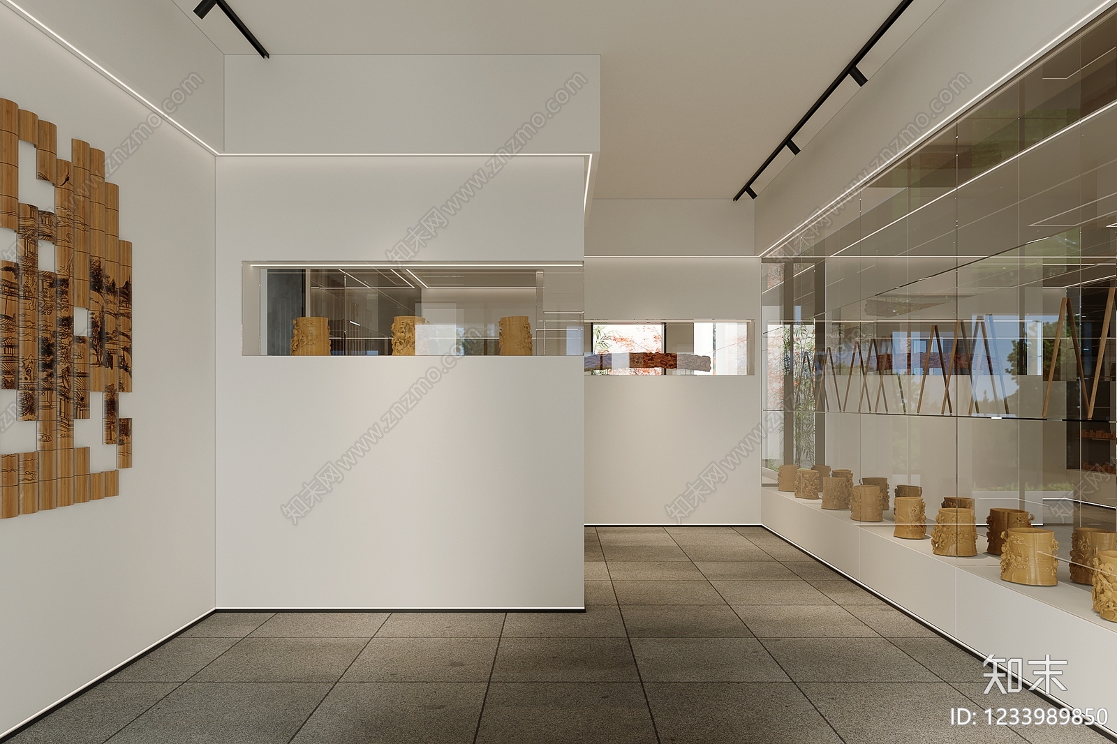 新中式木作展厅3D模型下载【ID:1233989850】