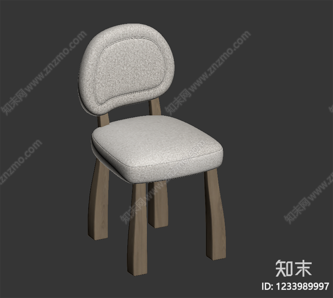 奶油风餐椅3D模型下载【ID:1233989997】