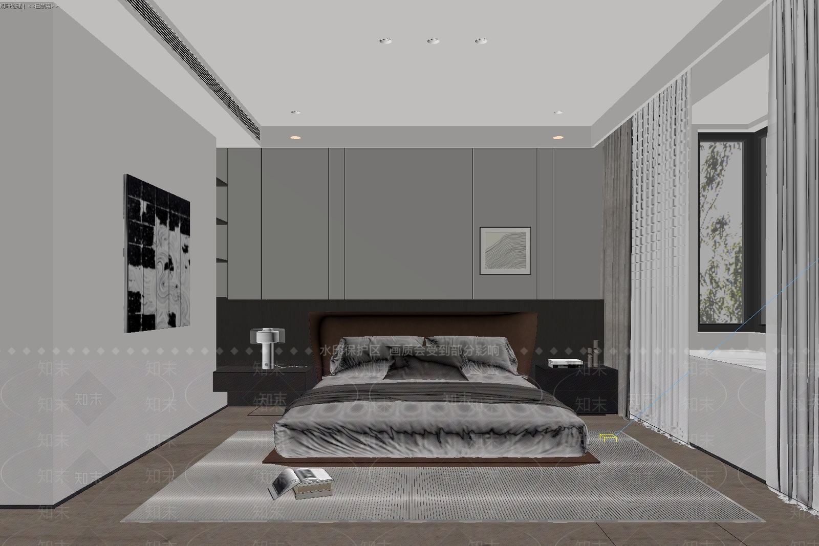 意式极简主卧3D模型下载【ID:1233991989】