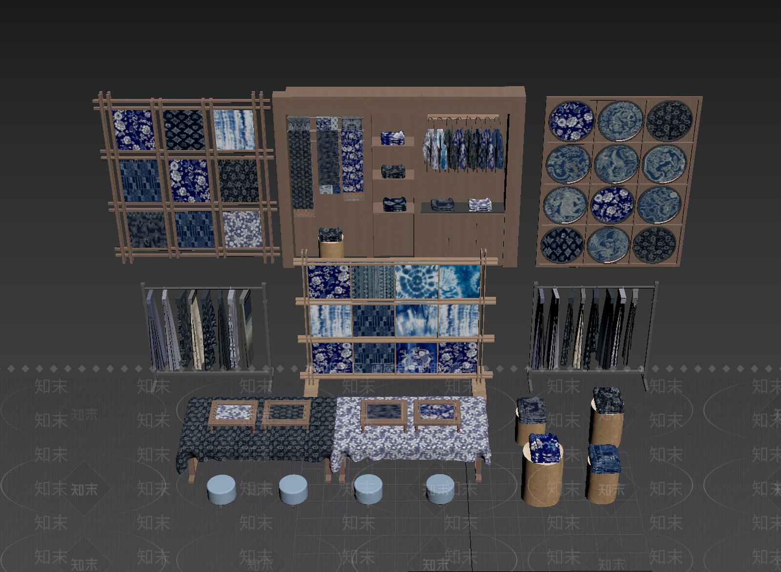 原木风文创展台3D模型下载【ID:1233992611】