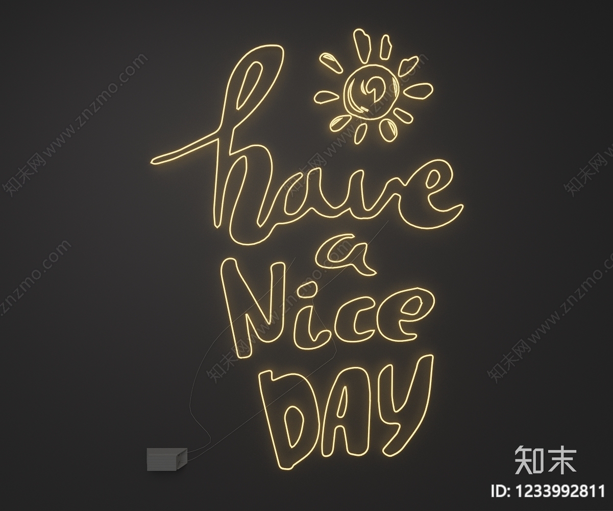 霓虹灯3D模型下载【ID:1233992811】