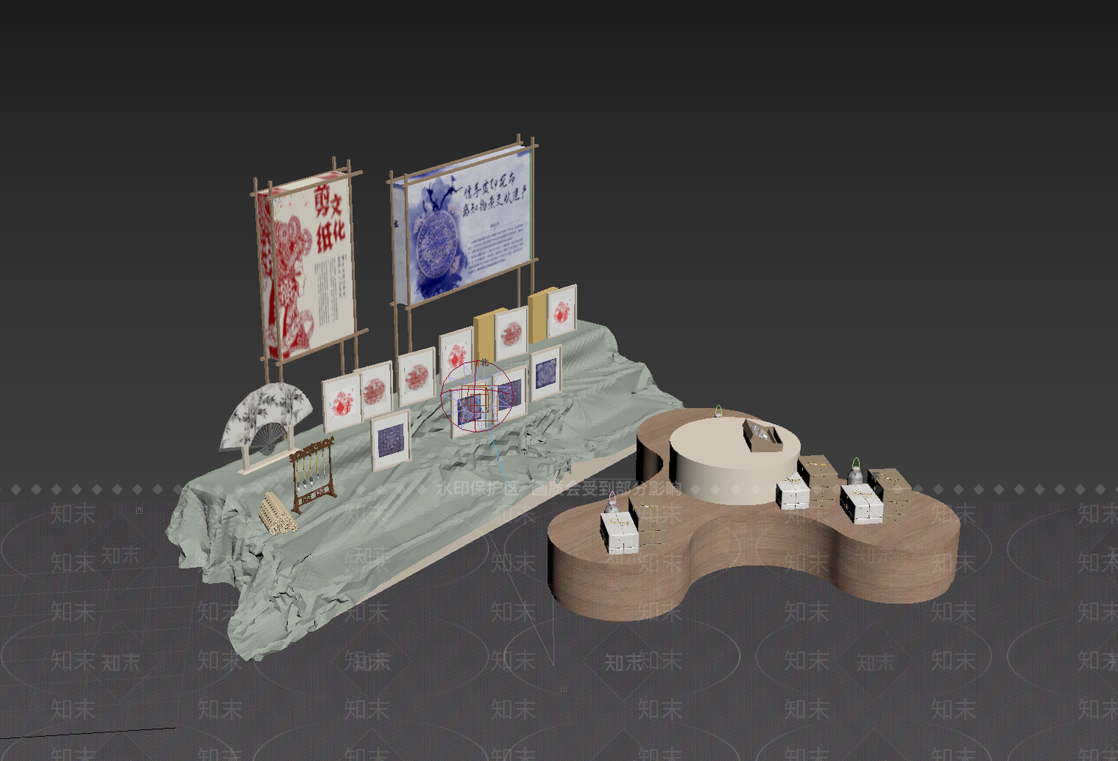 新中式非遗展厅3D模型下载【ID:1233992769】