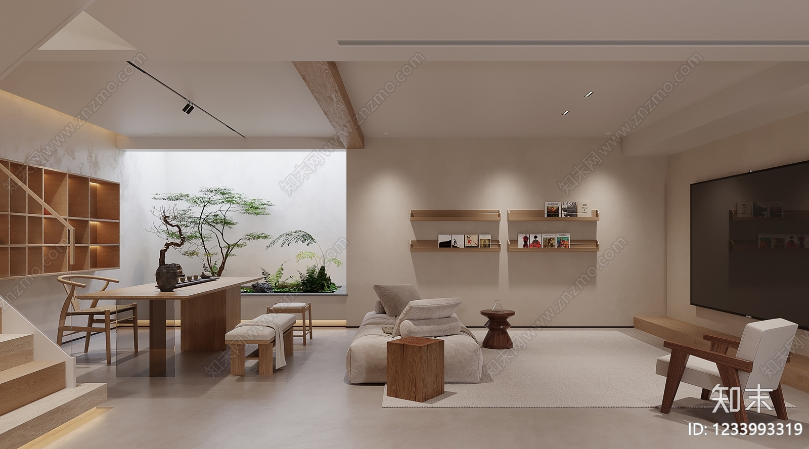 原木风影音室3D模型下载【ID:1233993319】