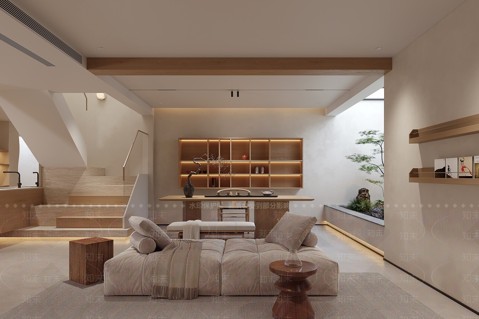 原木风影音室3D模型下载【ID:1233993319】