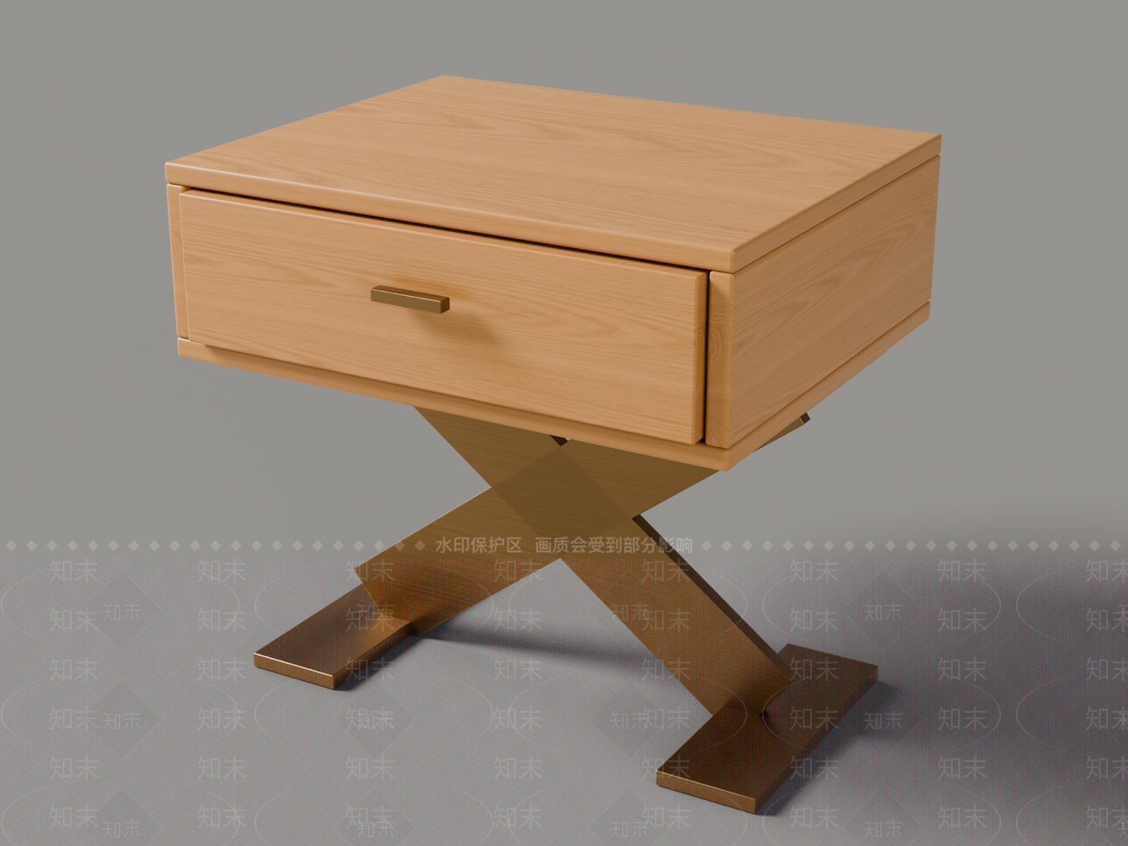 原木风床头柜3D模型下载【ID:1233993471】