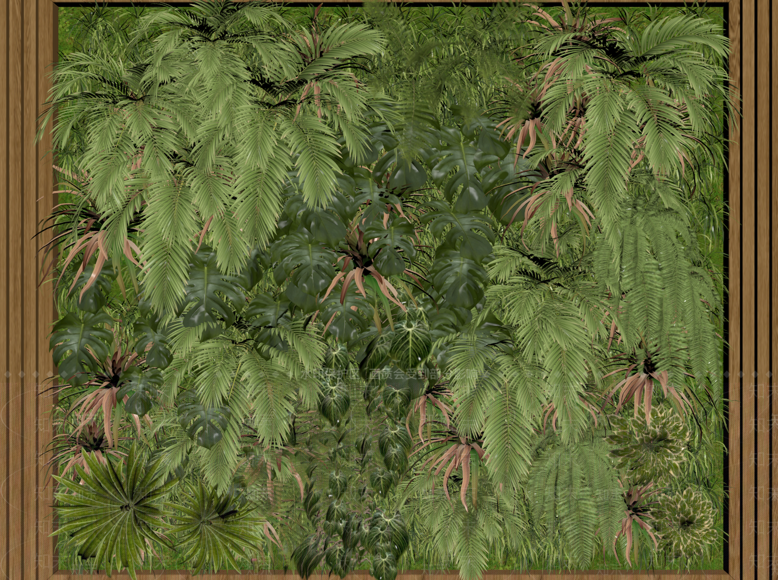 原木风绿植墙3D模型下载【ID:1233994556】