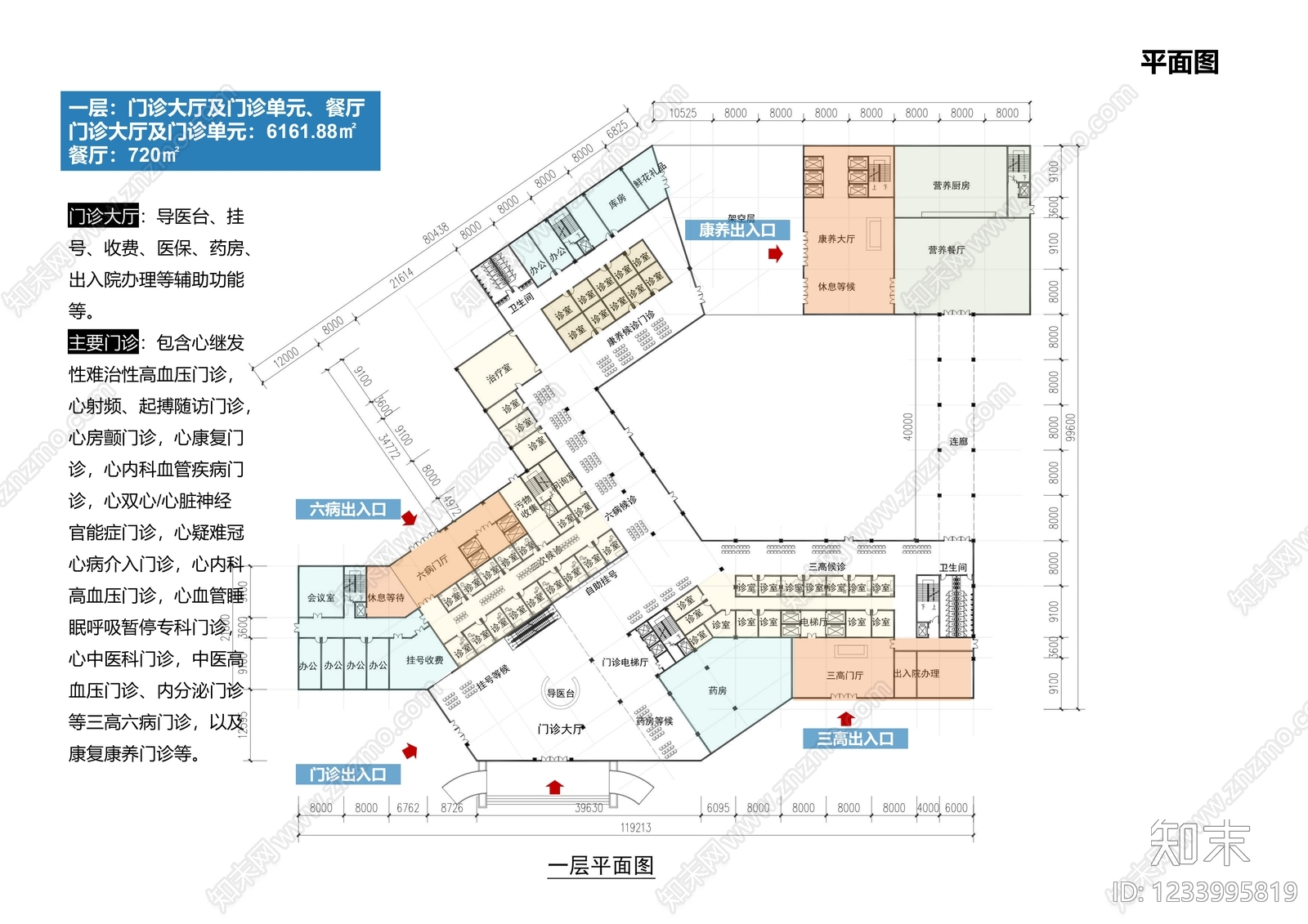 医院建筑cad施工图下载【ID:1233995819】