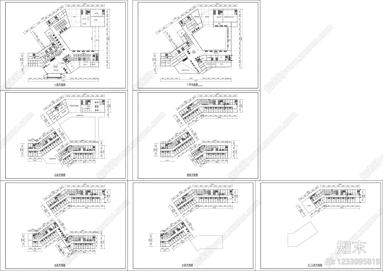 医院建筑cad施工图下载【ID:1233995819】