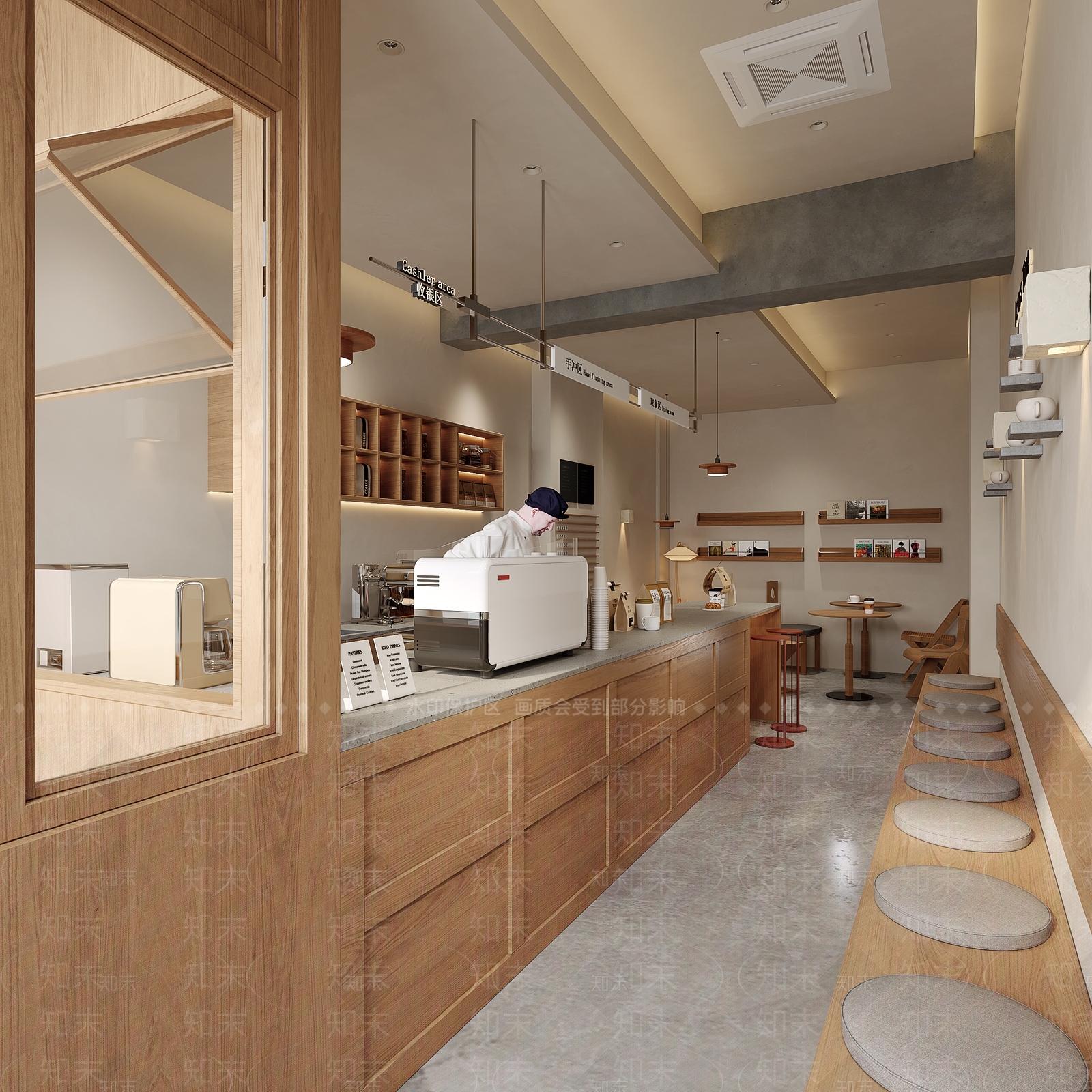 原木风咖啡厅3D模型下载【ID:1233996173】
