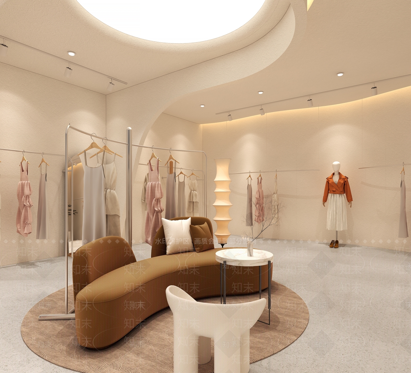 奶油风服装店3D模型下载【ID:1233996245】