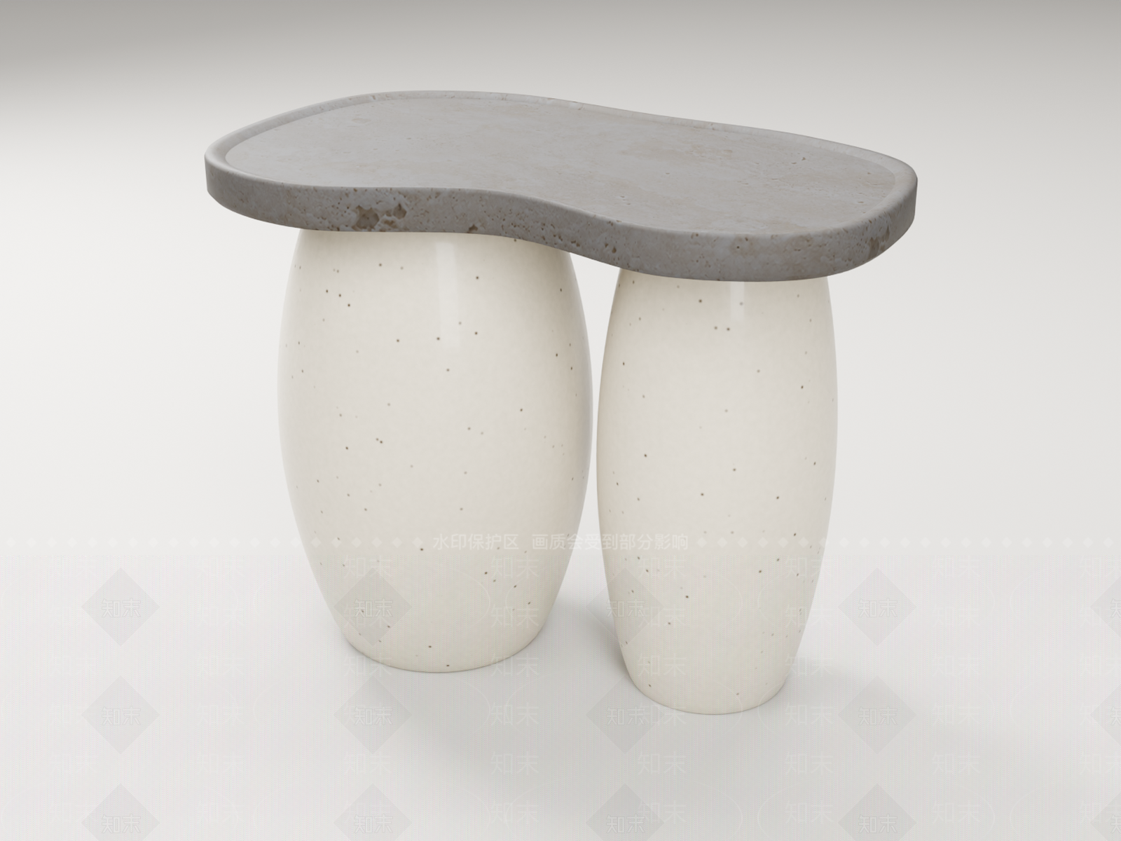 奶油风边几3D模型下载【ID:1233997553】