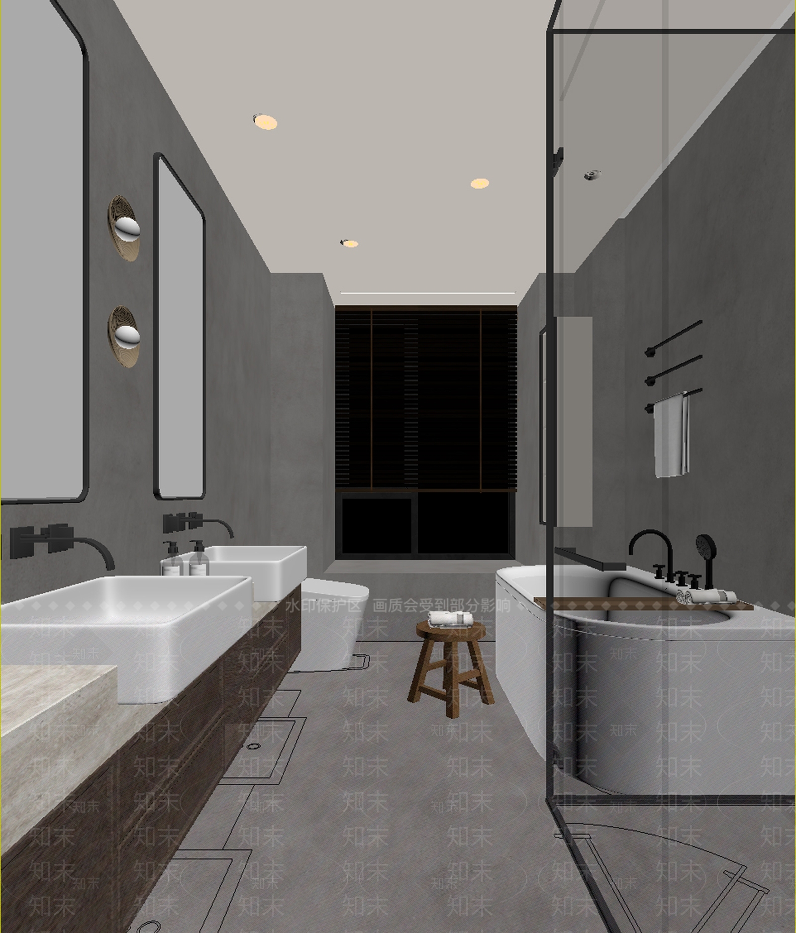 侘寂卫生间3D模型下载【ID:1233997953】