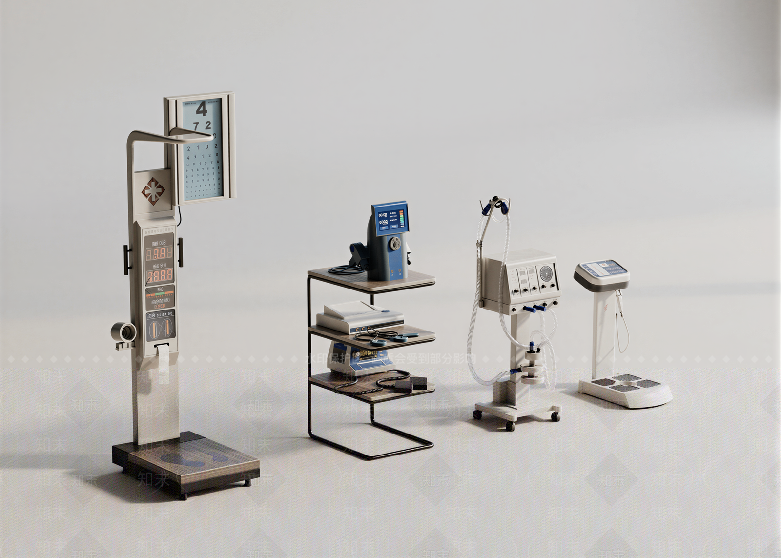 现代医疗器材3D模型渲染效果图