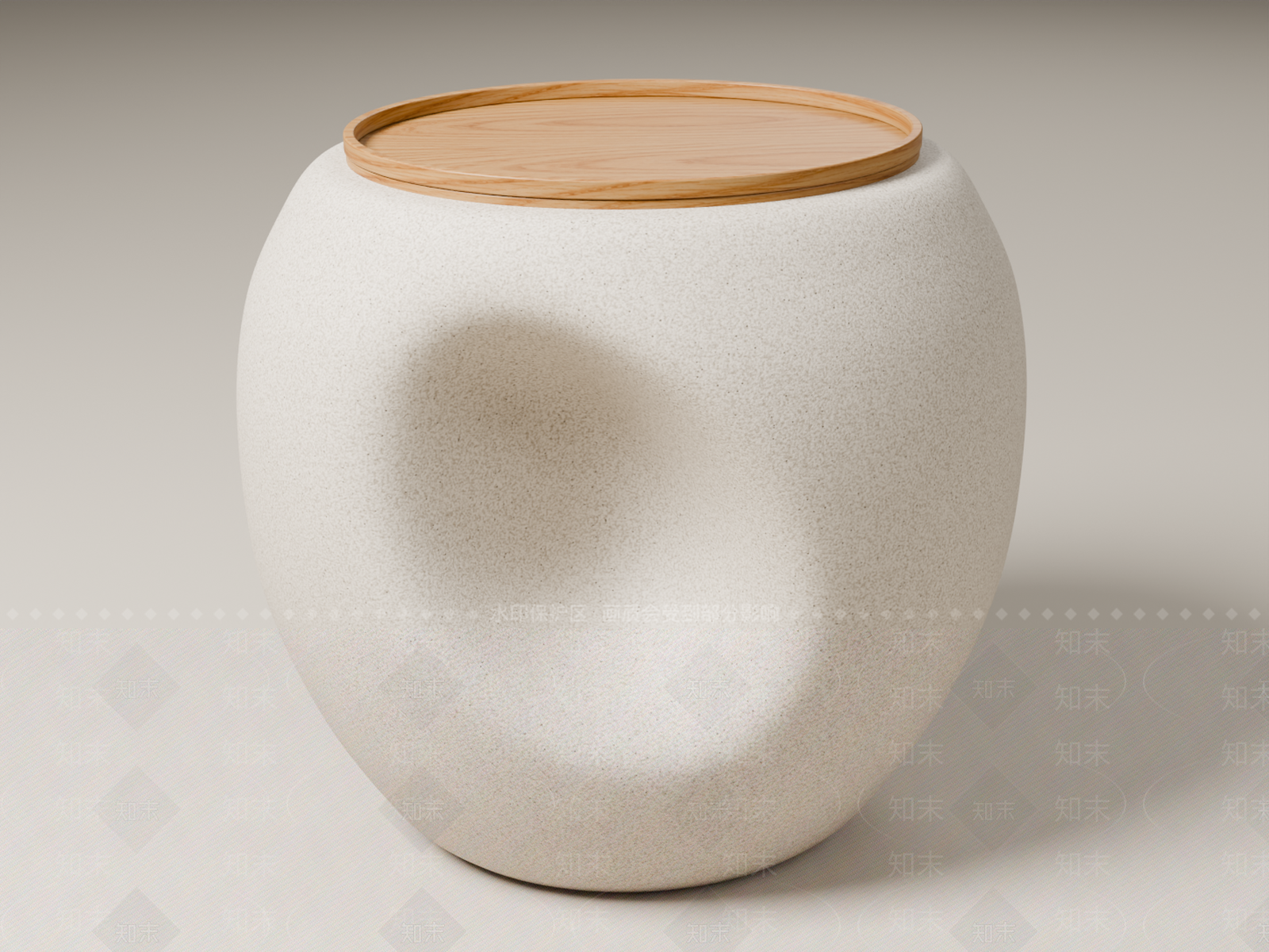 奶油风边几3D模型下载【ID:1233999373】