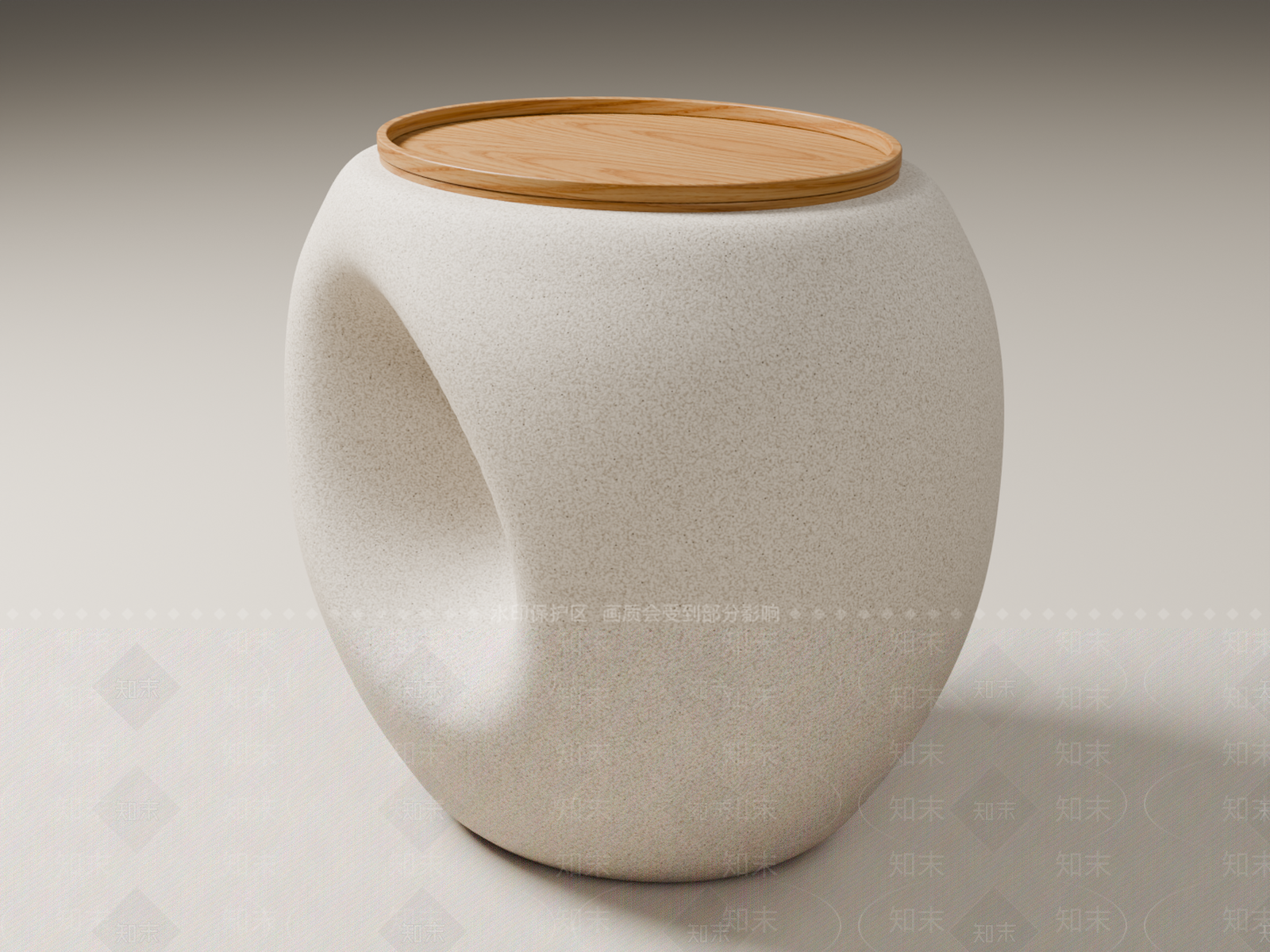奶油风边几3D模型下载【ID:1233999373】