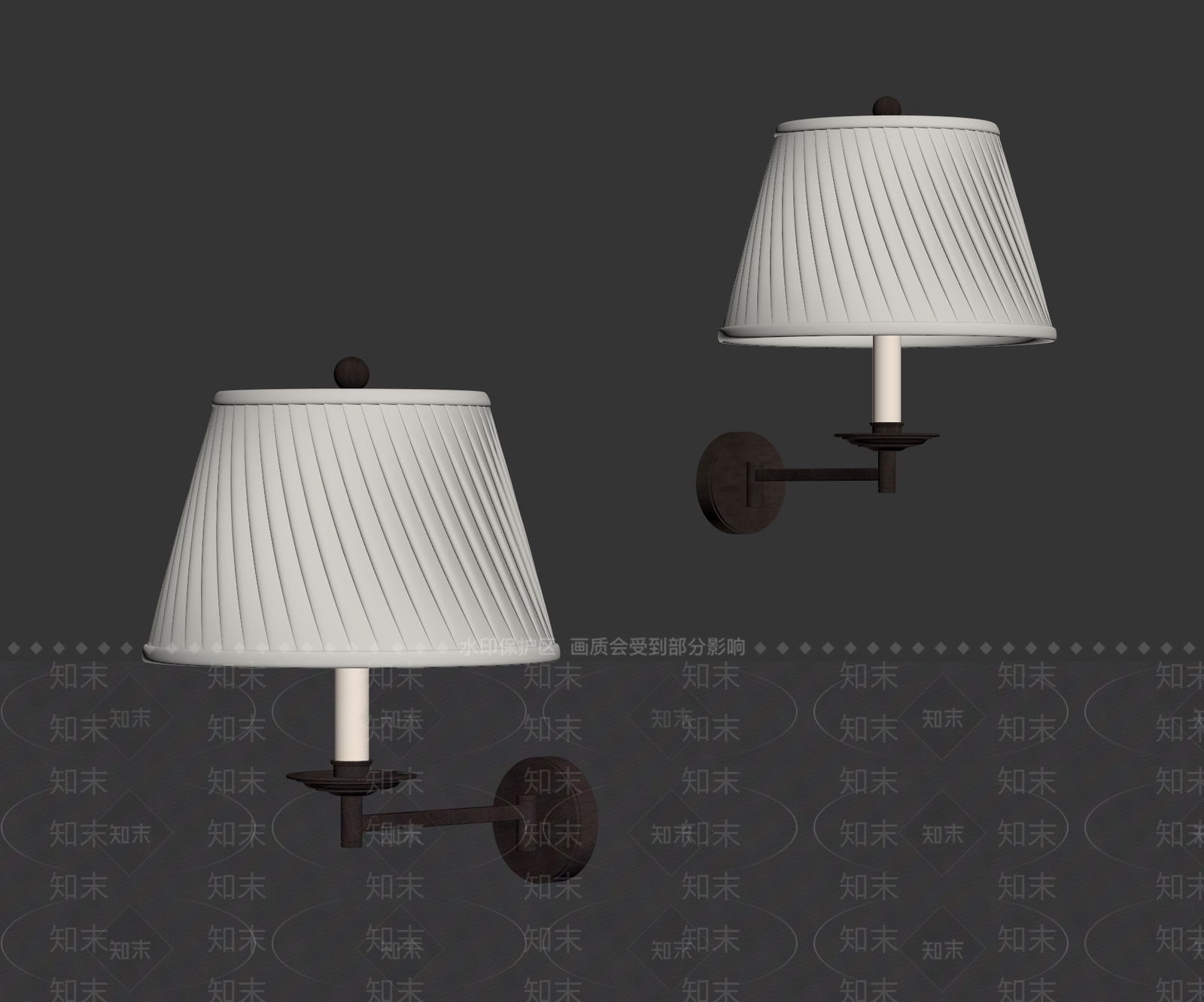 美式壁灯3D模型下载【ID:1233999877】