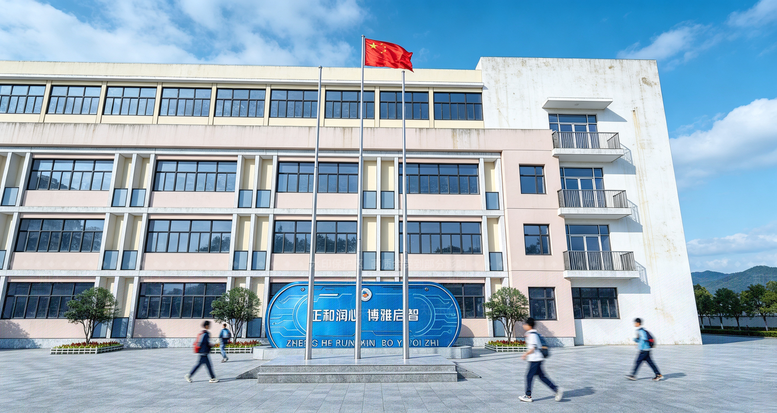 现代主义学校建筑SU模型下载【ID:1234001202】