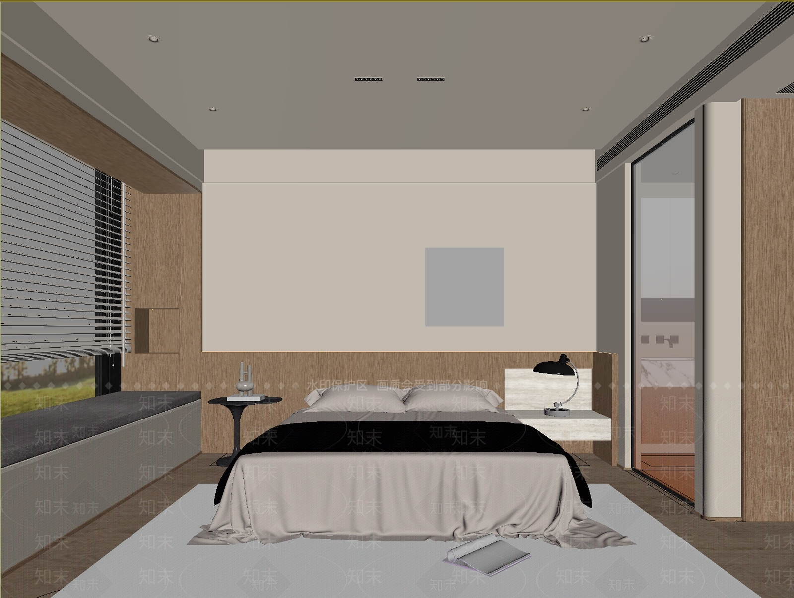 奶油风主卧3D模型下载【ID:1234001942】