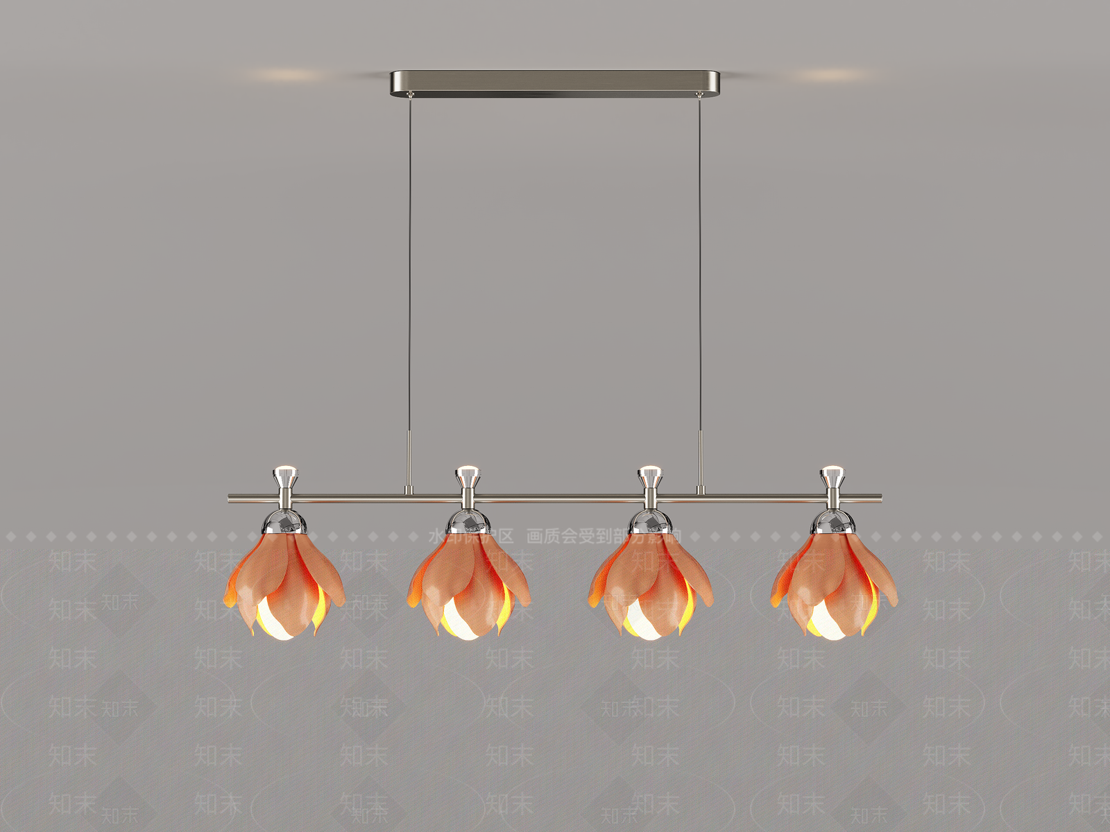 现代简约长条吊灯3D模型下载【ID:1234002338】