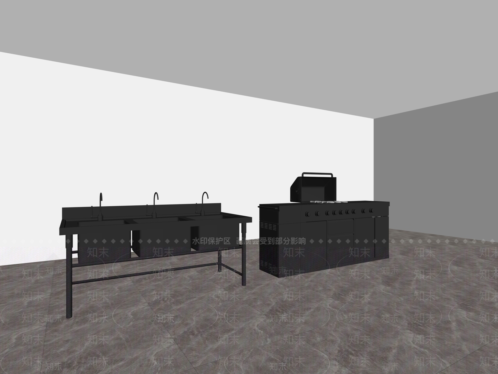 极简后厨3D模型下载【ID:1234003521】