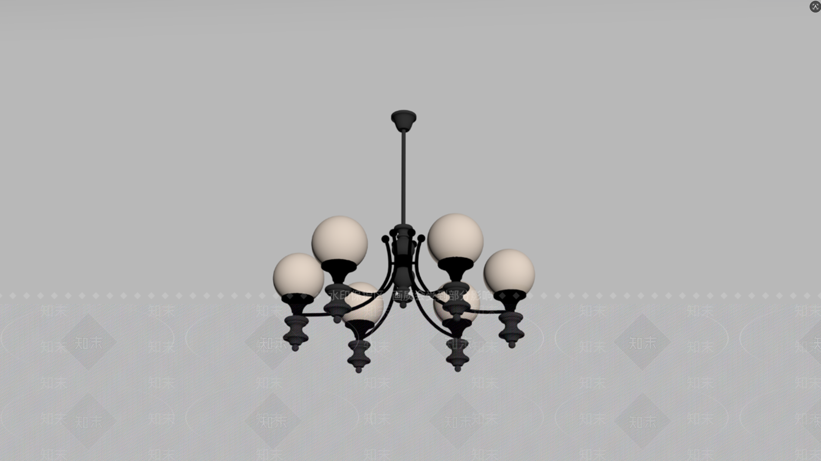 美式客厅吊灯3D模型下载【ID:1234004571】