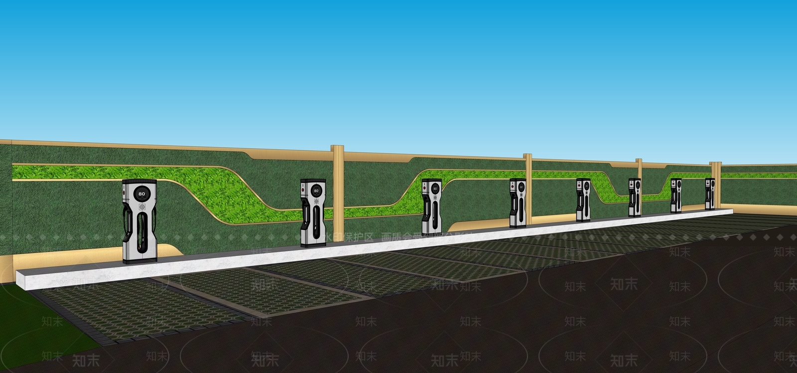 现代主义景墙SU模型下载【ID:1234004951】
