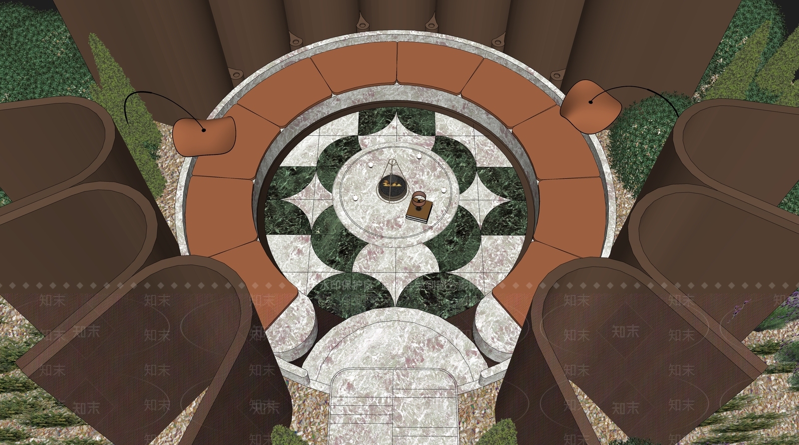 现代主义小区景观SU模型下载【ID:1234005961】