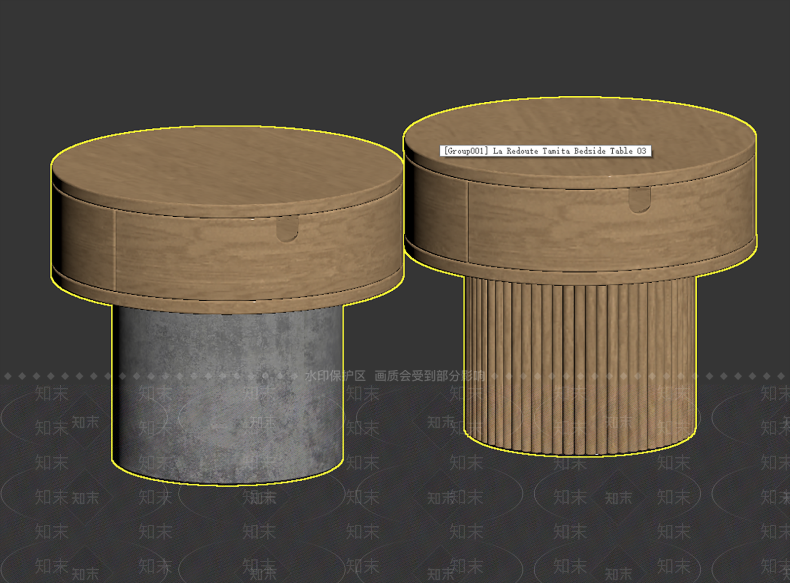 原木风床头柜3D模型下载【ID:1234005705】