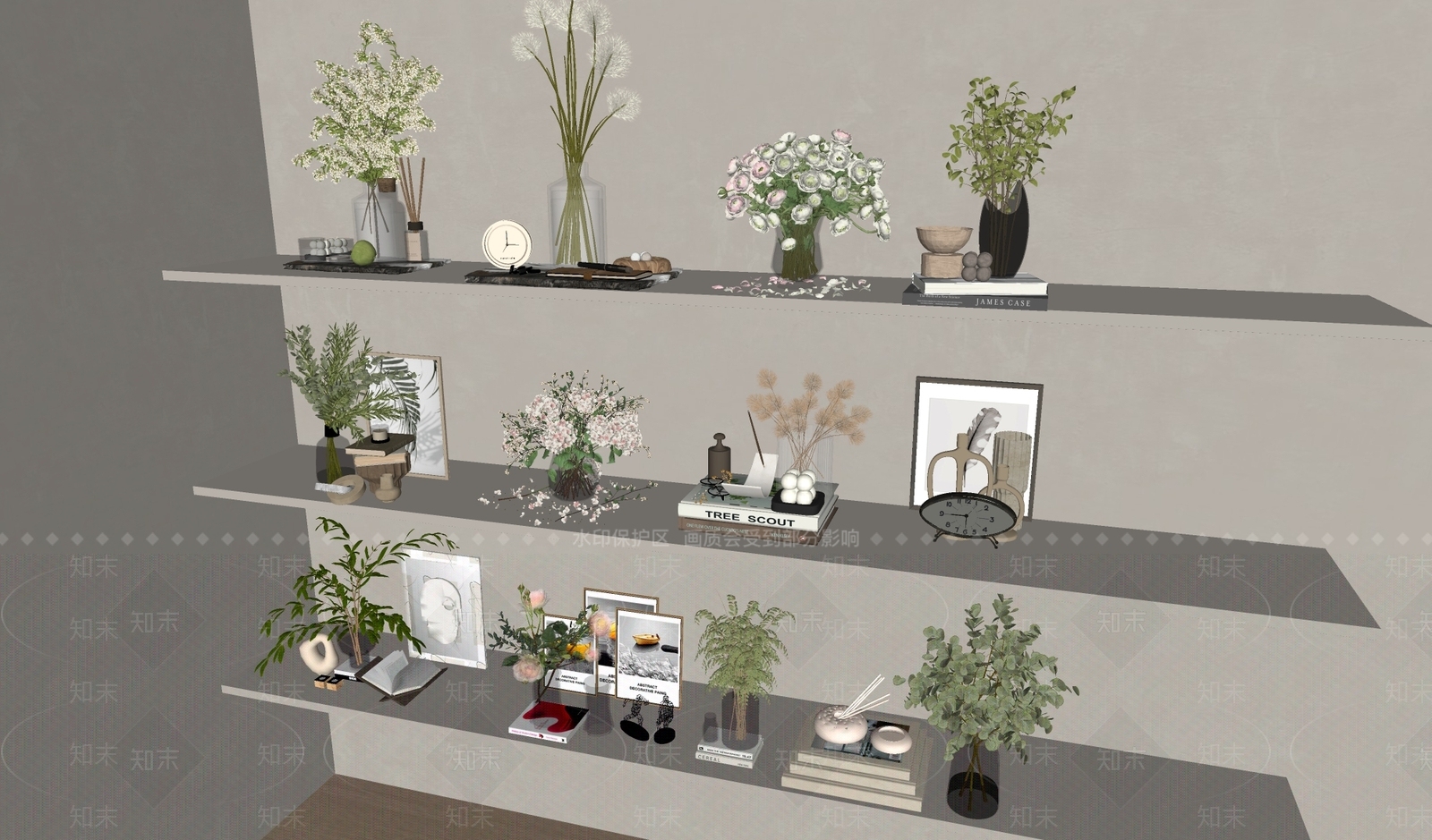 奶油风花瓶3D模型下载【ID:1234009606】